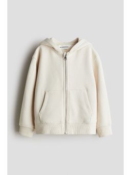 H&M - Boys White Cotton Zip-Through Hoodie