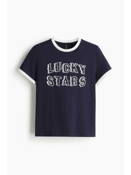 H&M - Women Blue Printed T-Shirt