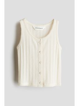 H&M - Girls White Pointelle Jersey Vest Top