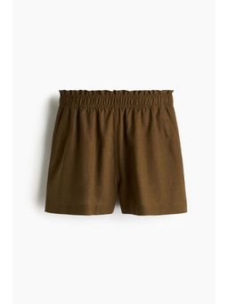 H&M - Women Green Linen-Blend Shorts