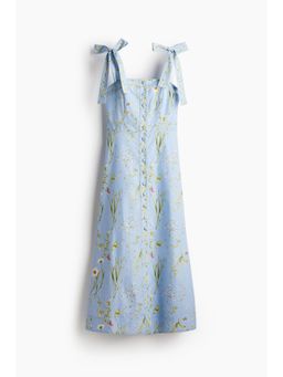 H&M - Women Blue Tie-Strap Cotton Dress