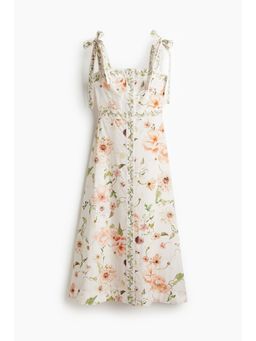 H&M - Women White Tie-Strap Cotton Dress