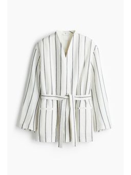 H&M - Women White Linen-Blend Blazer