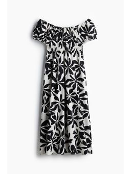 H&M - Women Black Off-The-Shoulder Poplin Dress