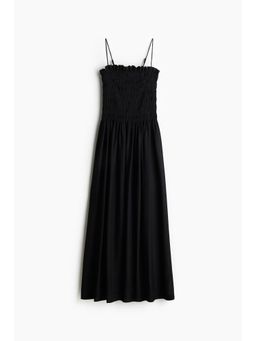 H&M - Women Black Smocked-Bodice Strappy Dress