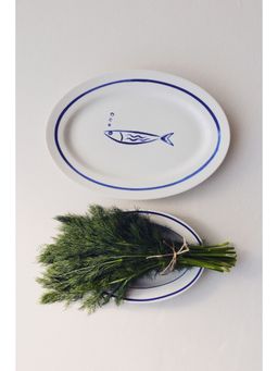 H&M - Blue Large Porcelain Serving Plate