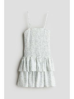 H&M - Girls White Smocked Strappy Dress