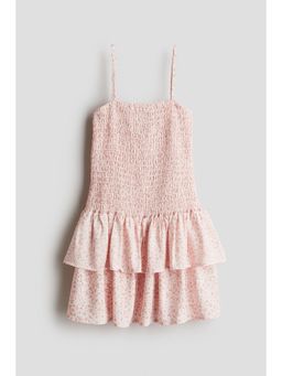 H&M - Girls Pink Smocked Strappy Dress