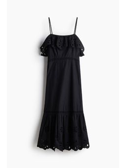 H&M - Women Black Broderie Anglaise Cotton Dress