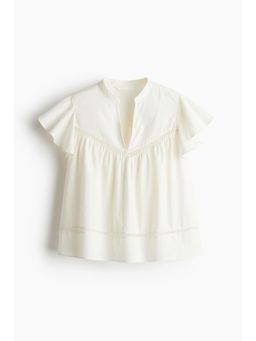 H&M - Women White Dobby-Weave Blouse