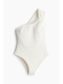 H&M - Women White Padded-Cup One-Shoulder Swimsuit