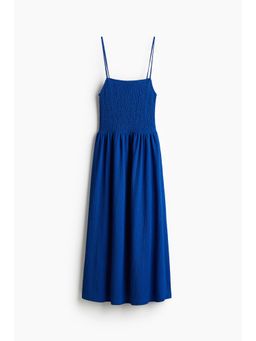H&M - Women Blue Smocked Strappy Dress