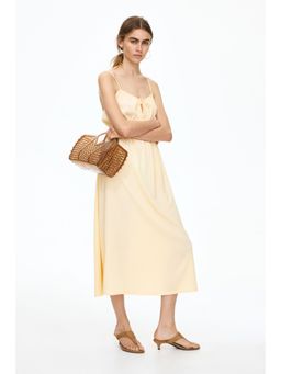 H&M - Women Yellow Crinkled Jersey Dress