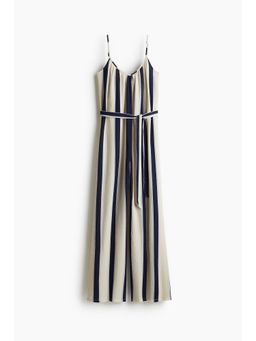 H&M - Women White Tie-Belt Jumpsuit