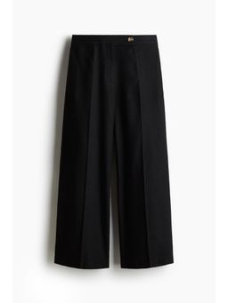 H&M - Women Black Tailo Linen-Blend Trousers