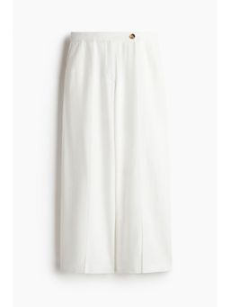 H&M - Women White Tailo Linen-Blend Trousers