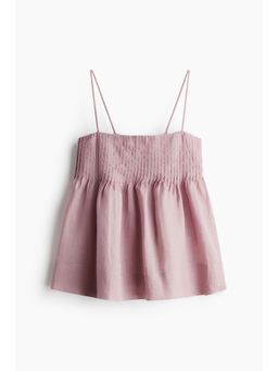 H&M - Women Purple Pintucked Ramie Strappy Top