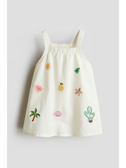 H&M - Girls White Linen-Blend Dress