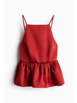 H&M - Women Red Peplum Strappy Top