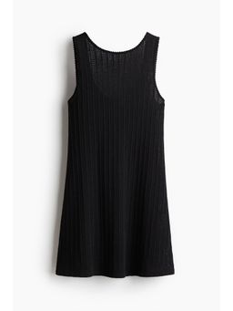 H&M - Women Black Sleeveless Textu-Knit Dress