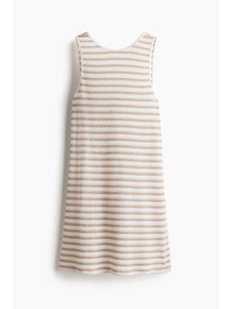 H&M - Women Beige Sleeveless Textured-Knit Dress