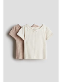 H&M - Girls 2-Pack Cotton Tops