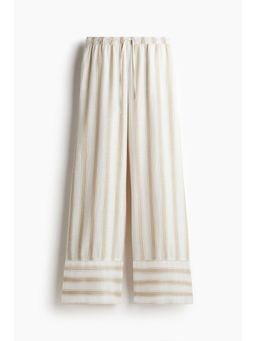 H&M - Women Multi-Color Linen-Blend Drawstring Trousers