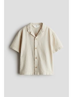H&M - Boys Beige Linen-Blend Resort Shirt