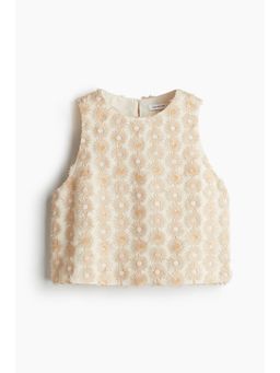 H&M - Women Beige Appliqua D Top
