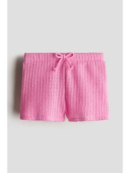 H&M - Girls Pink Textu-Knit Shorts