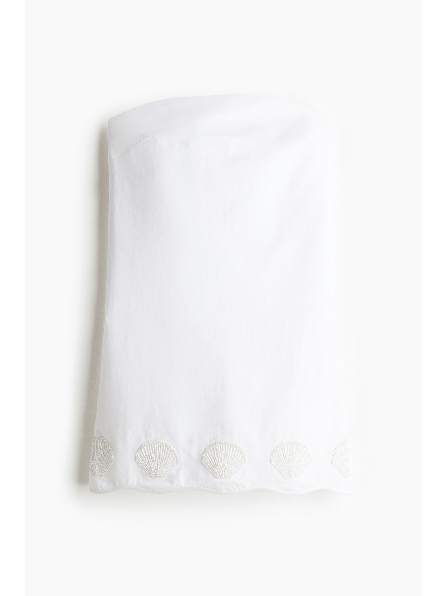 h&m Women White Bead-Embellished Bandeau Dress-picture-12
