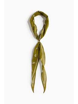 H&M - Women Green Bead-Detail Neck Scarf (127x26)