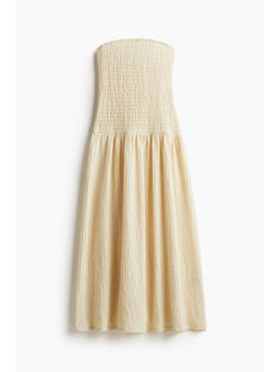 H&M - Women Beige Smocked Bandeau Dress