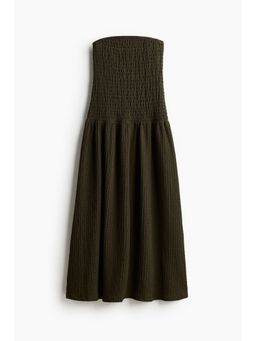 H&M - Women Green Smocked Bandeau Dress
