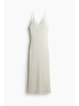 H&M - Women White Bead-Embellished Knitted Dress