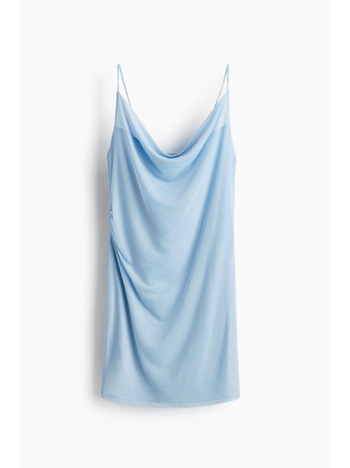 h&m draped mesh dress Women's Burgundy Draped mesh dress