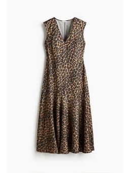 H&M - Women Beige V-Neck Satin Dress