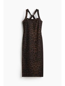 H&M - Women Brown Linen-Blend Dress