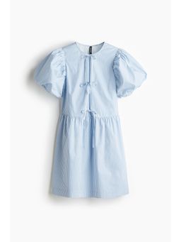 H&M - Women White Tie-Front Poplin Dress
