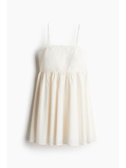 H&M - Women White Embroidery-Detail Dress