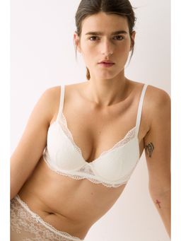 H&M - Women White Lace Push-Up Bra