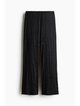 H&M - Women Black Lace-Look Drawstring Trousers