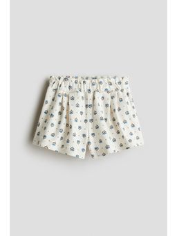H&M - Girls White Printed Jersey Shorts