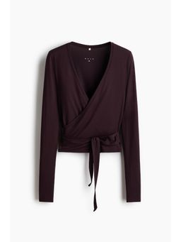 H&M - Women Red Sports Wrap Top In Modal