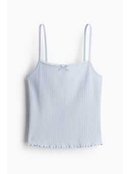 H&M - Women Blue Lace-Trimmed Strappy Top
