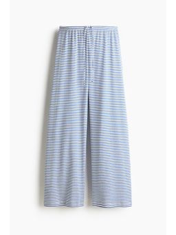 H&M - Women Blue Ribbed Drawstring Trousers