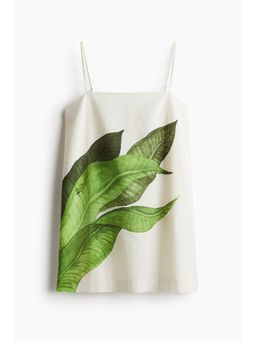 H&M - Women White Linen-Blend Strappy Dress