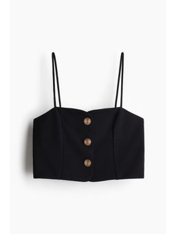 H&M - Women Black Cropped Strappy Top