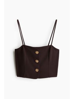 H&M - Women Brown Cropped Strappy Top