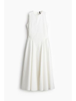 H&M - Women White Open-Back Cotton Poplin Dress